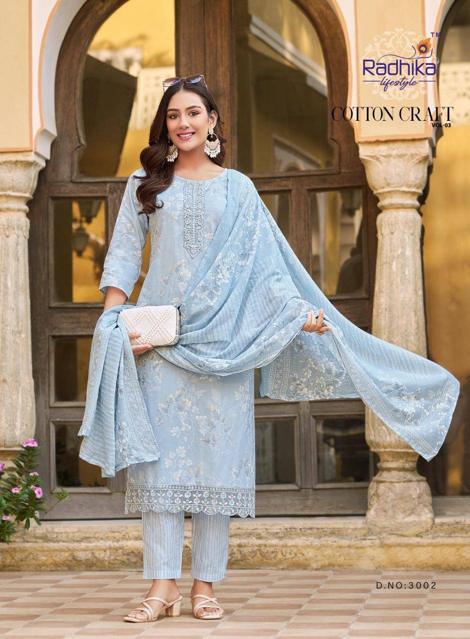 Radhika lifestyle cotton craft vol 3 Kurti exporters in Bangalore